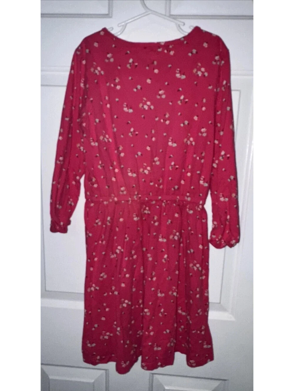 Gap Kids Dress Size XL 12 Dark Pink Floral Elastic Waist Knit